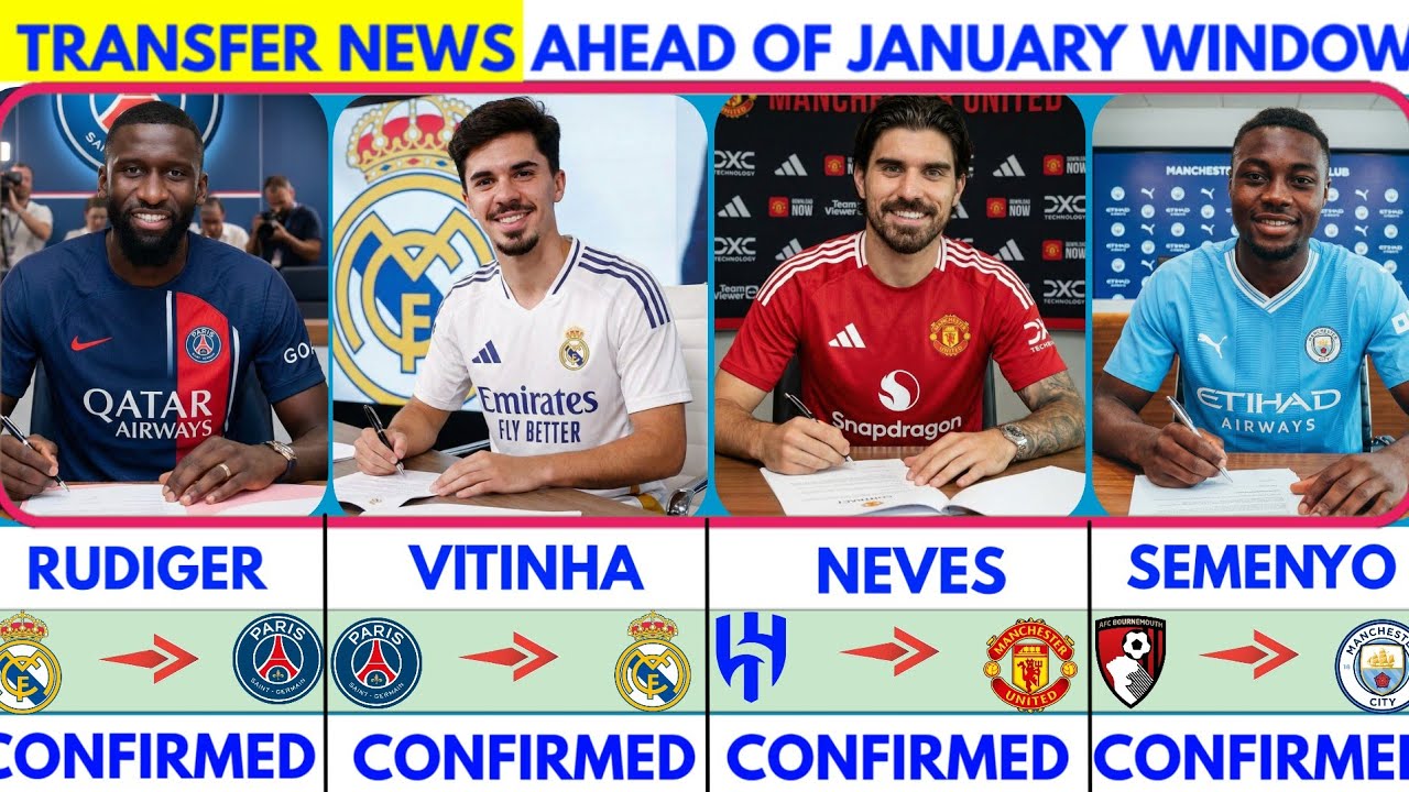 🚨LATEST CONFIRMED TRANSFER NEWS AND RUMOURS TRANSFER NEWS 2025| Vitinha to madrid✔️ Neves, Rudiger🚨