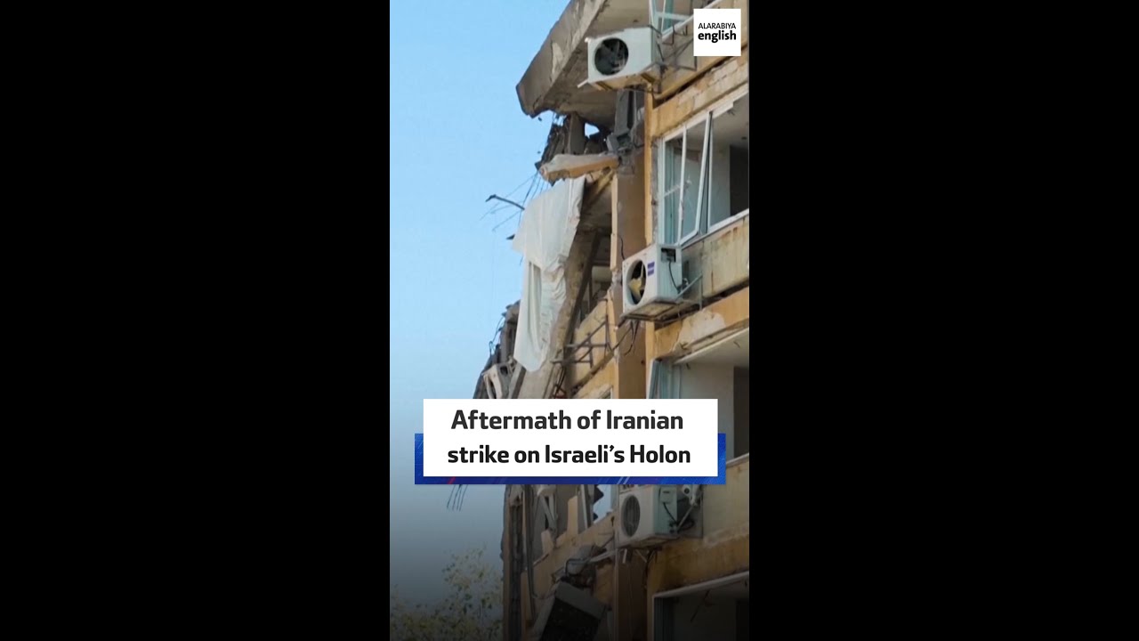 Aftermath of Iranian  strike on Israeli's Holon