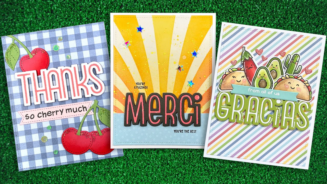 Intro to Giant Outlined Thanks, Giant Outlined Merci & Giant Outlined Gracias + 3 cards