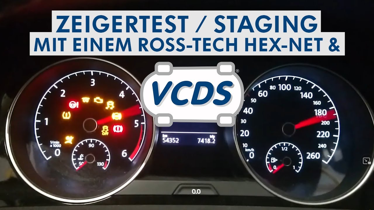 VCDS CODIERUNG ▸ Zeigertest (Staging) VW Golf 7 (MJ 2017)