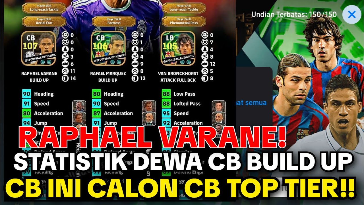 RAPHAEL VARANE CALON CB TOP TIER EFOOTBALL‼️ REVIEW BANER SENIN ISINYA CB BADAK SEMUA