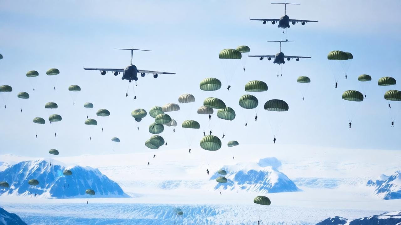 Denmark Shocked! Paratroopers Perform Static Line Jumps From C-17 Globemaster III