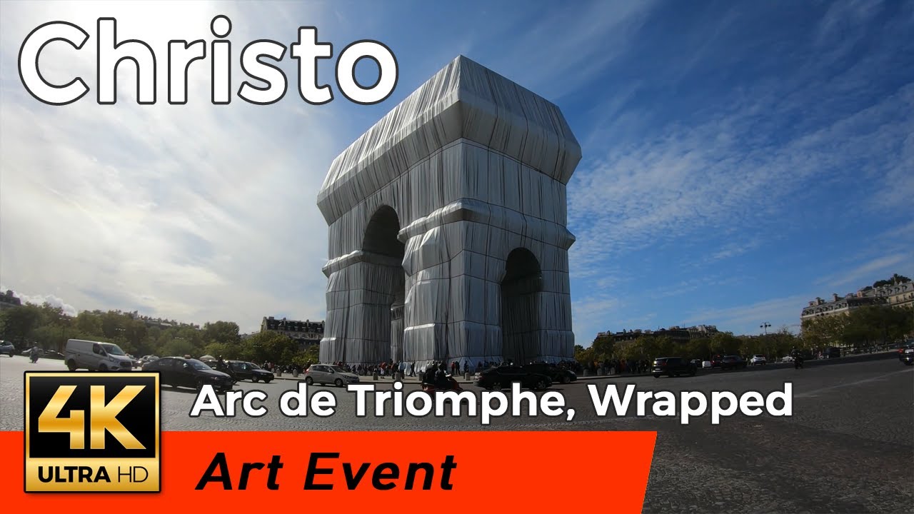 Christo, Arc de Triomphe Wrapping | Paris | Walking Tour (4k UHD & 60 fps)