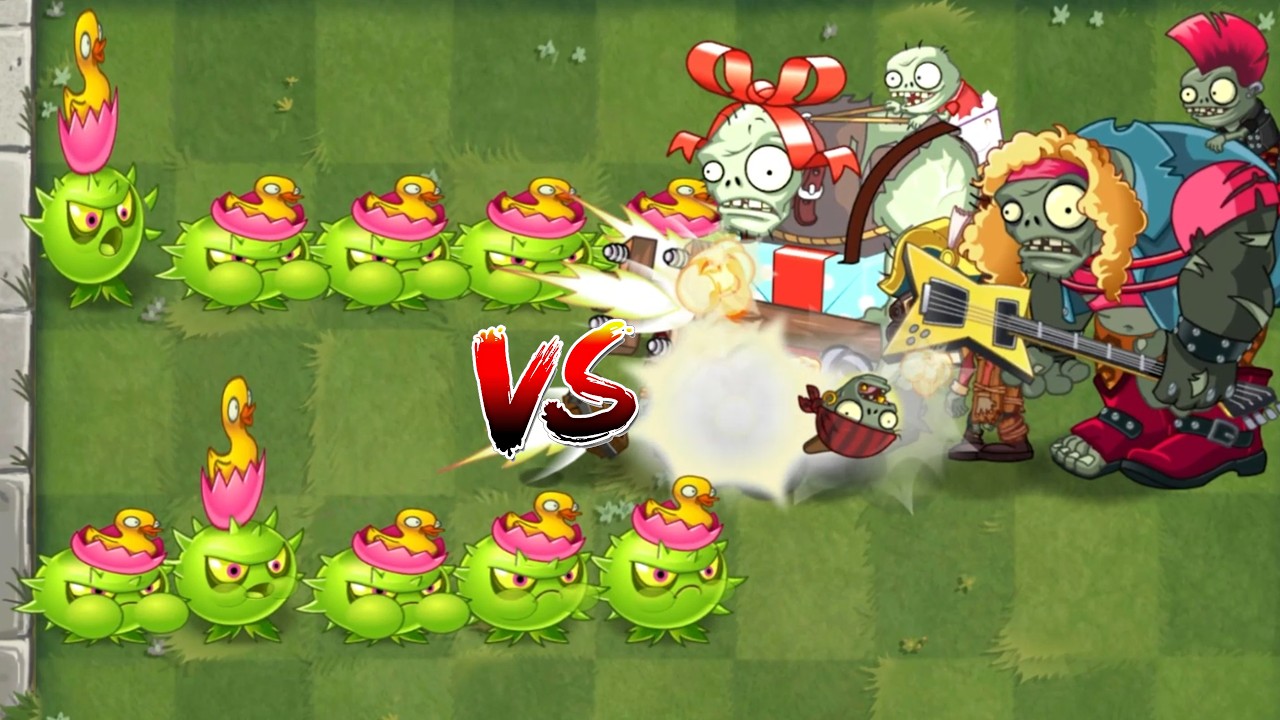 PvZ 2 - 10 Same Plants Vs 4 Random Zombie Vase Breaker - P98 - Who will win?