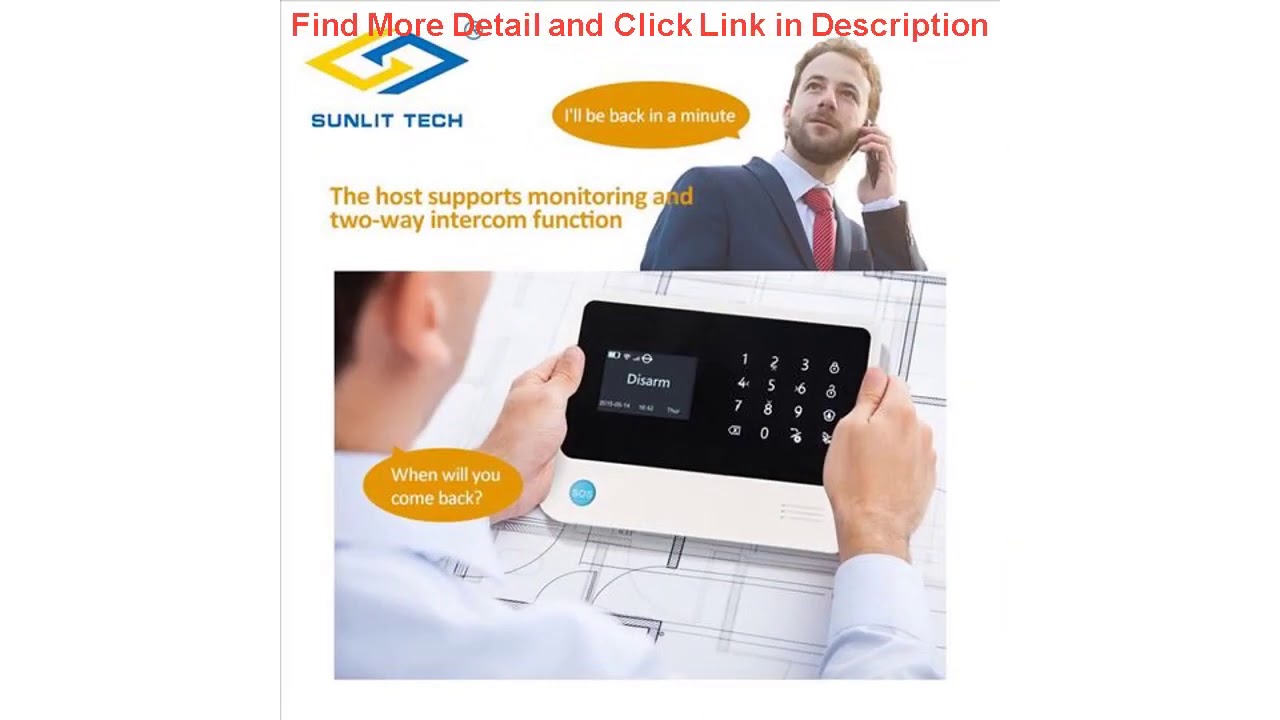 Slide GS-G90B Plus WIFI Smart Home Alarm System Black Alarm Host Support RFID Touch Keypad Arm/Disa