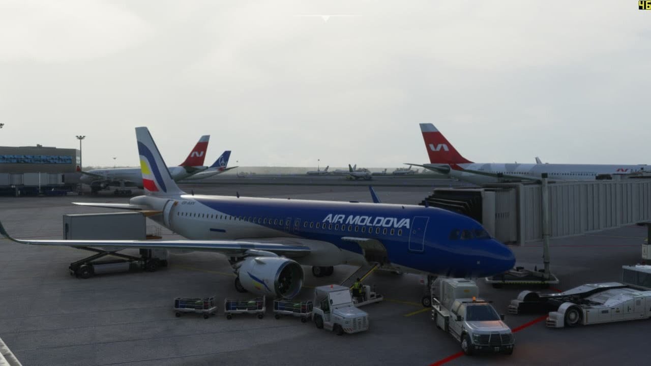 Летим вместе с реальным рейсом Air Moldova 9U171 A321  из Кишинева LUKK в Москву UUDD