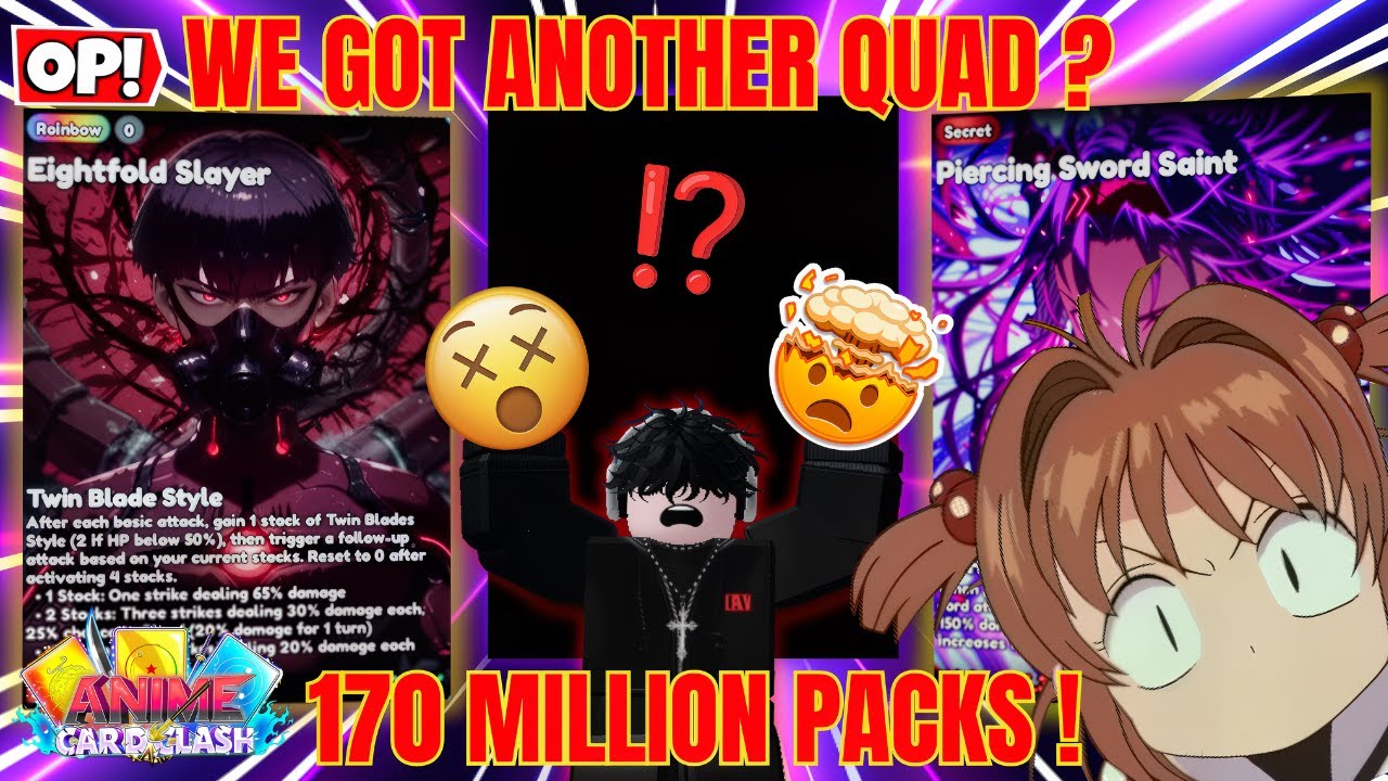 INSANE LUCK🤯!! WE PULLED ANOTHER QUADRILLION!🔥 170M Packs In Anime Card Clash!(Robox)