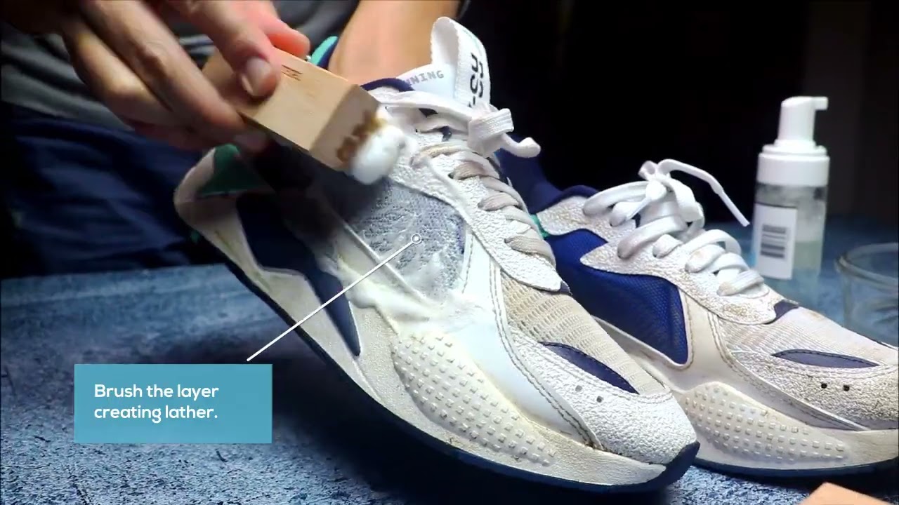 Cleaning a pair of Puma RS-X with our Deluxe Cleaning Kit