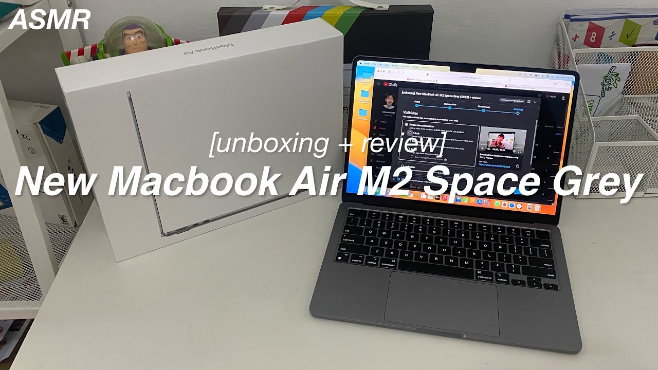 [unboxing] New MacBook Air M2 Space Grey (2022) + review {ASMR}