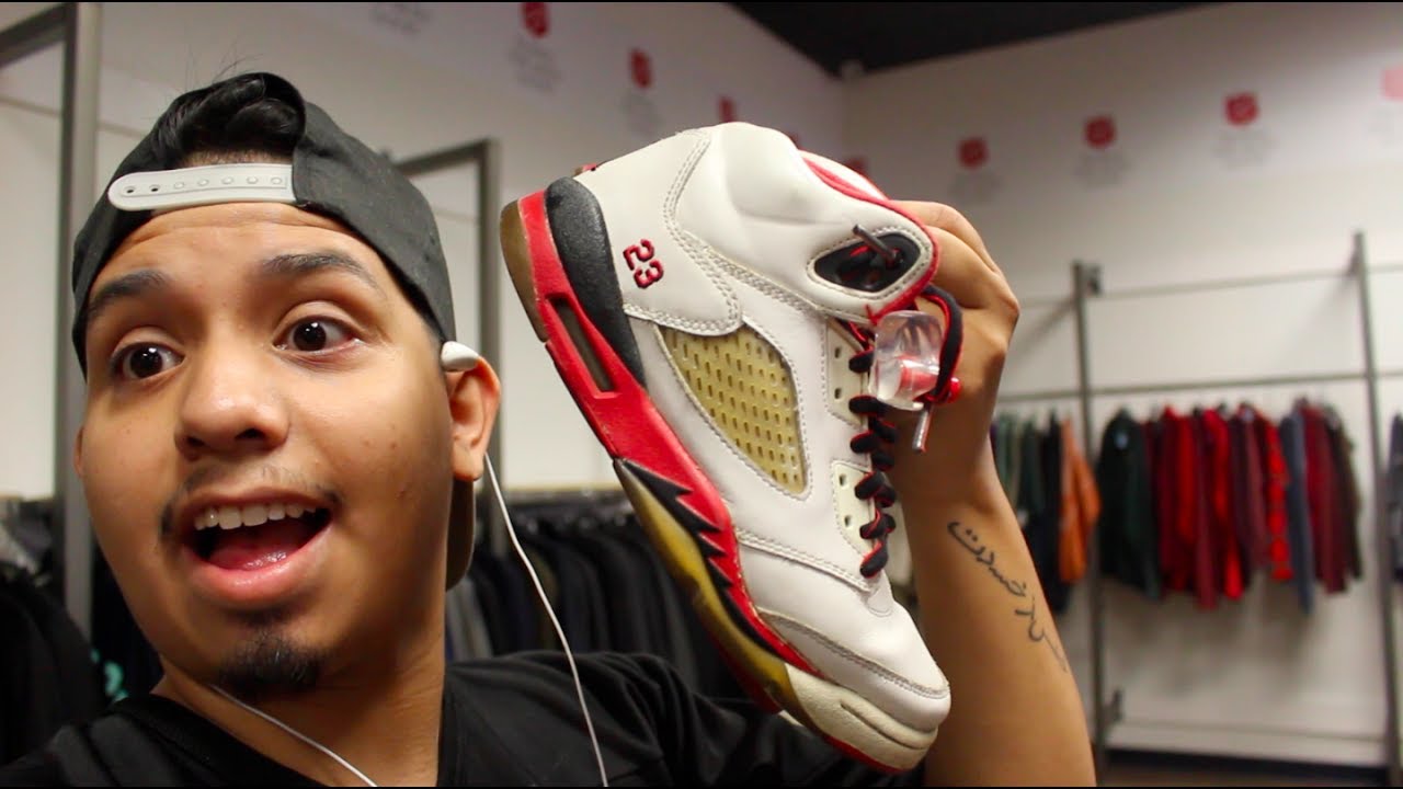 Jordan Fire Red 5s At The Thrift !