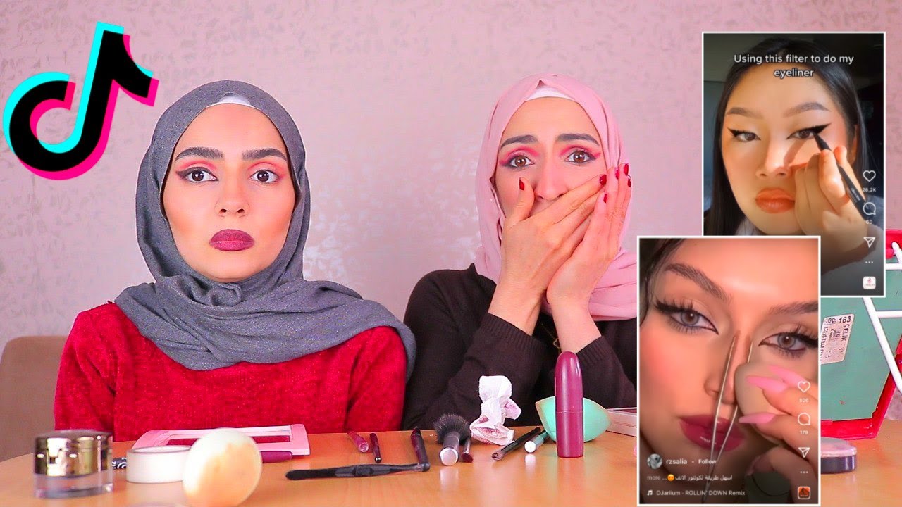 فلاتر التيك توك تتحكم بمكياجنا😭