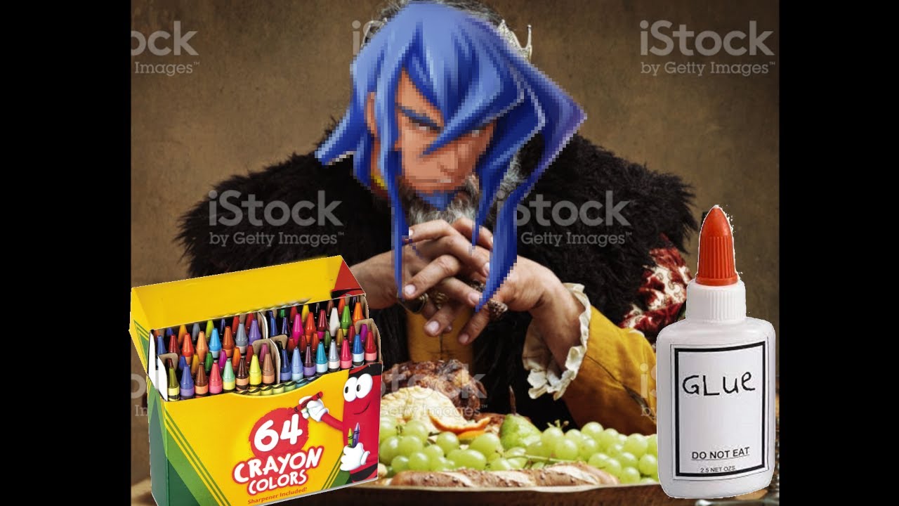 Azrael makes you watch as he eats an entire 64 pack and a GROWLER of glue