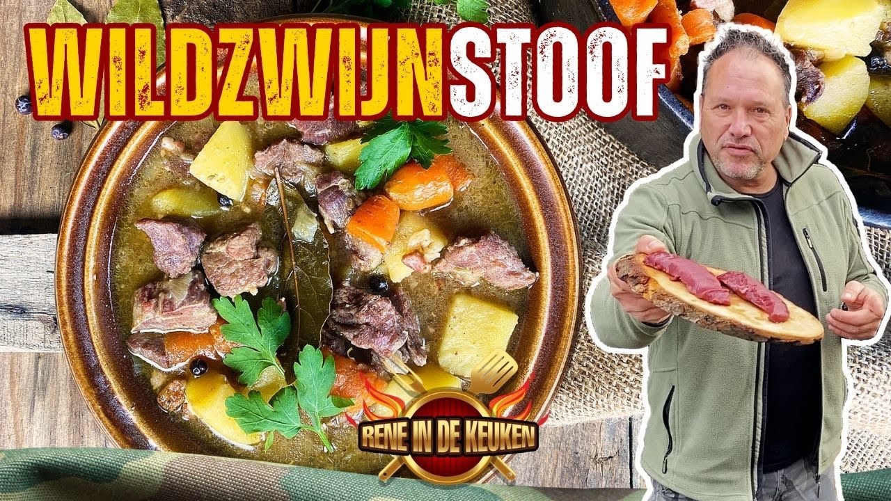Wildzwijn stoofpot met bier en spekjes. Een complete maaltijd in &eacute;&eacute;n pan!
