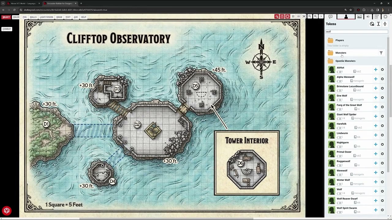 Above VTT - Scenes, Characters, Walls And Vision