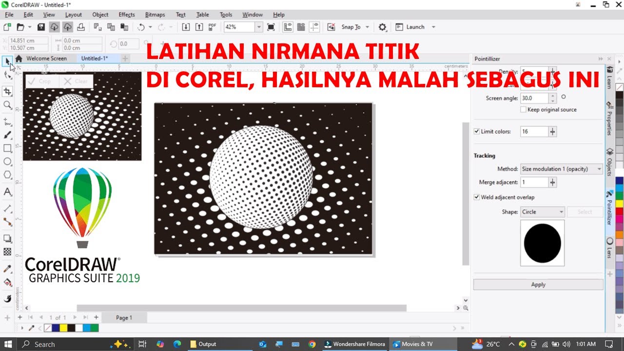 cara membuat nirmana titik di coreldraw