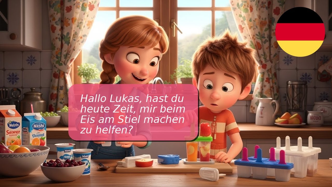 Deutsch lernen A1-A2: 10 Alltagsdialoge rund ums Eis am Stiel machen