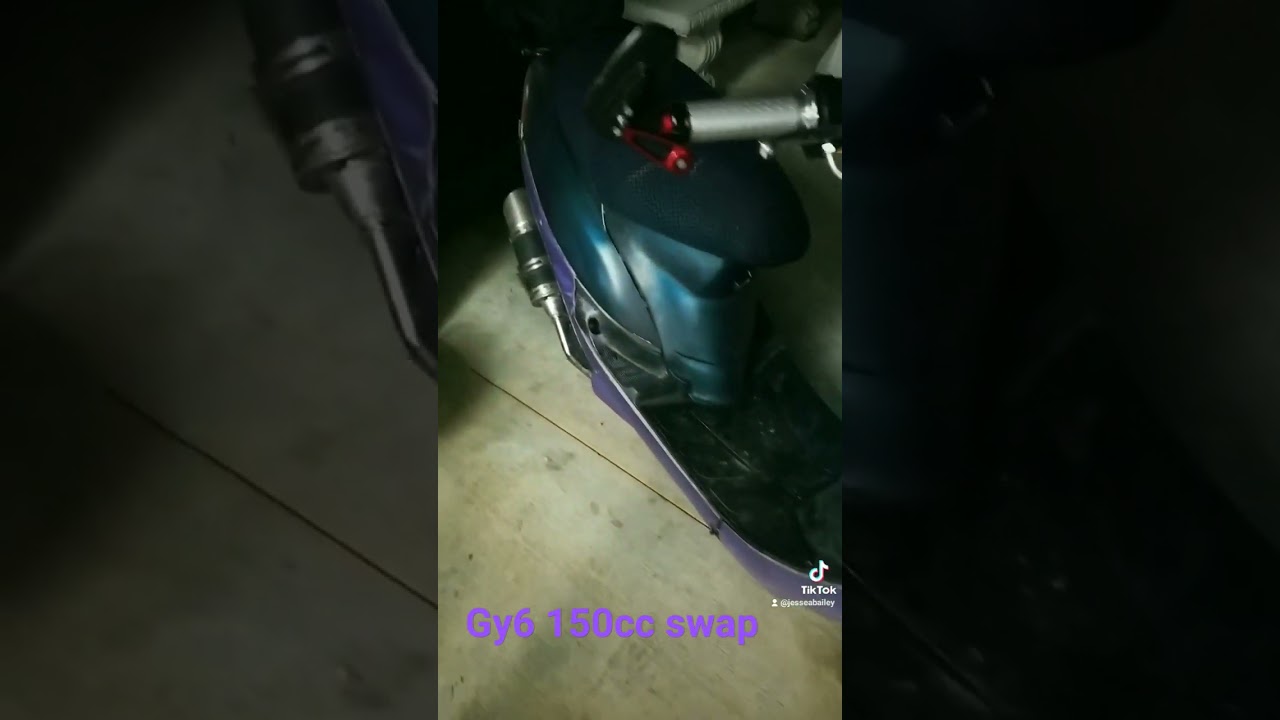 Gy6 150cc swap on on 50cc frame with color shift paint .