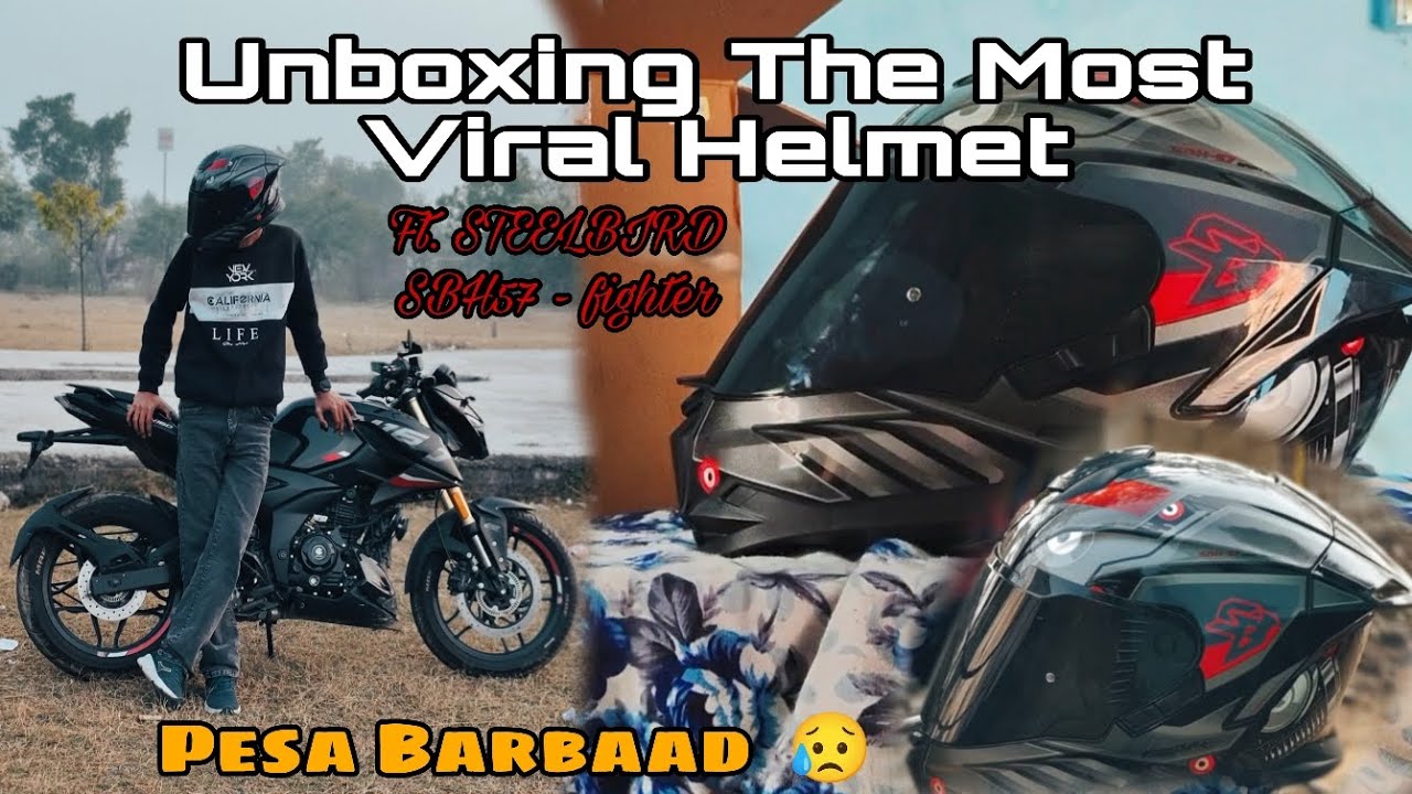 Unboxing & First look of Steelbird SBH57 Fighter Edition #helmets #besthelmet #viralhelmet #sba20 