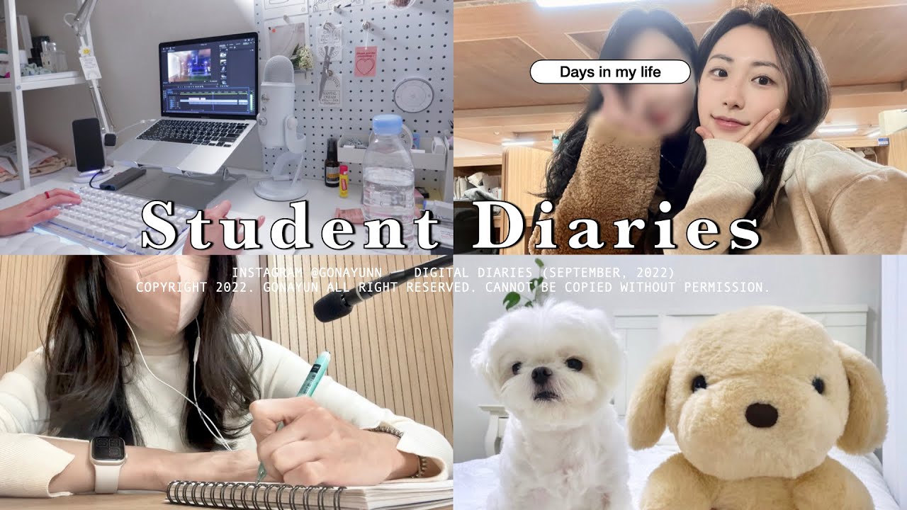 𝐒𝐭𝐮𝐝𝐞𝐧𝐭 𝐃𝐢𝐚𝐫𝐢𝐞𝐬 | 통번역대학원 중간고사, 하루종일 공부하는 학교 일상 브이로그, 친구들이랑 힐링하고 맛있는 거 먹기