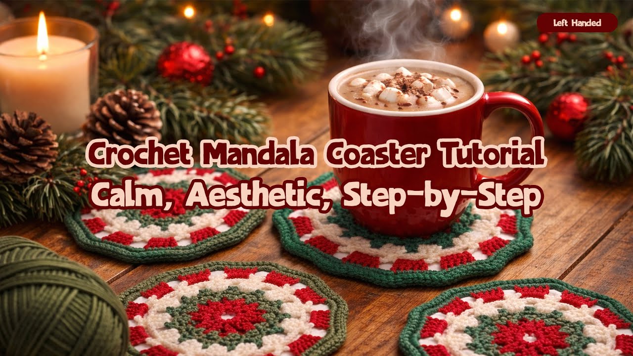 Crochet Mandala Coaster Tutorial | Calm, Aesthetic, Step-by-Step
