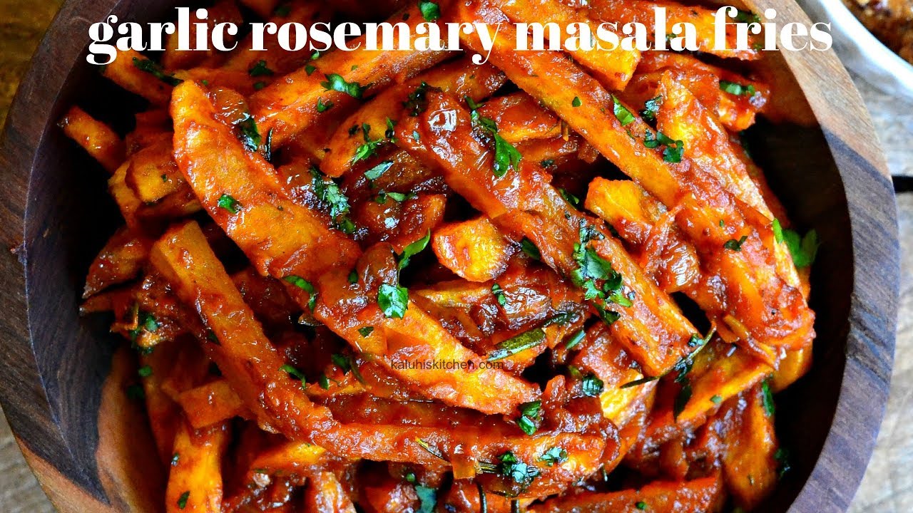 GARLIC ROSEMARY MASALA FRIES | HOW TO MAKE MASALA FRIES| KALUHI'S KITCHEN