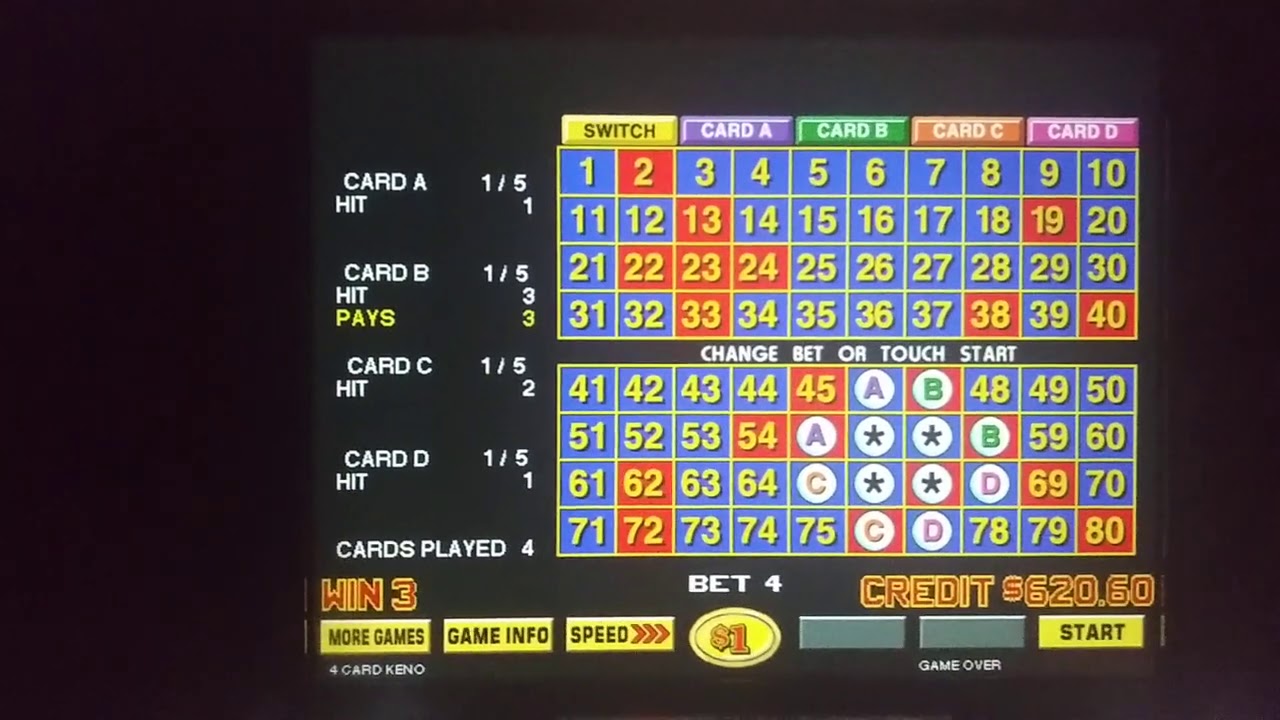 Four Card Keno: High Limit 5 Spot. 10-31-20