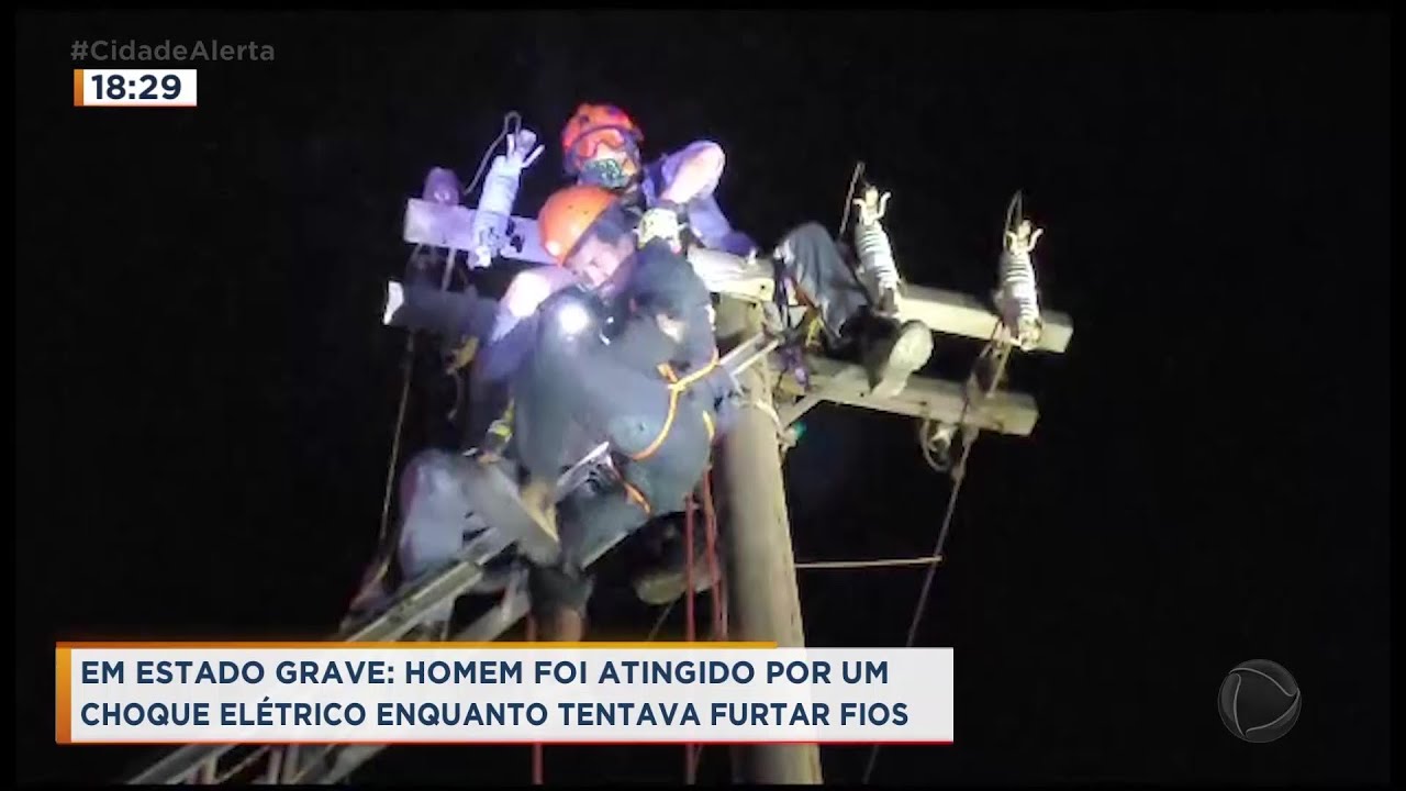 Homem leva choque de 13 mil volts após tentar furtar fios de poste, em Ribeirão Preto