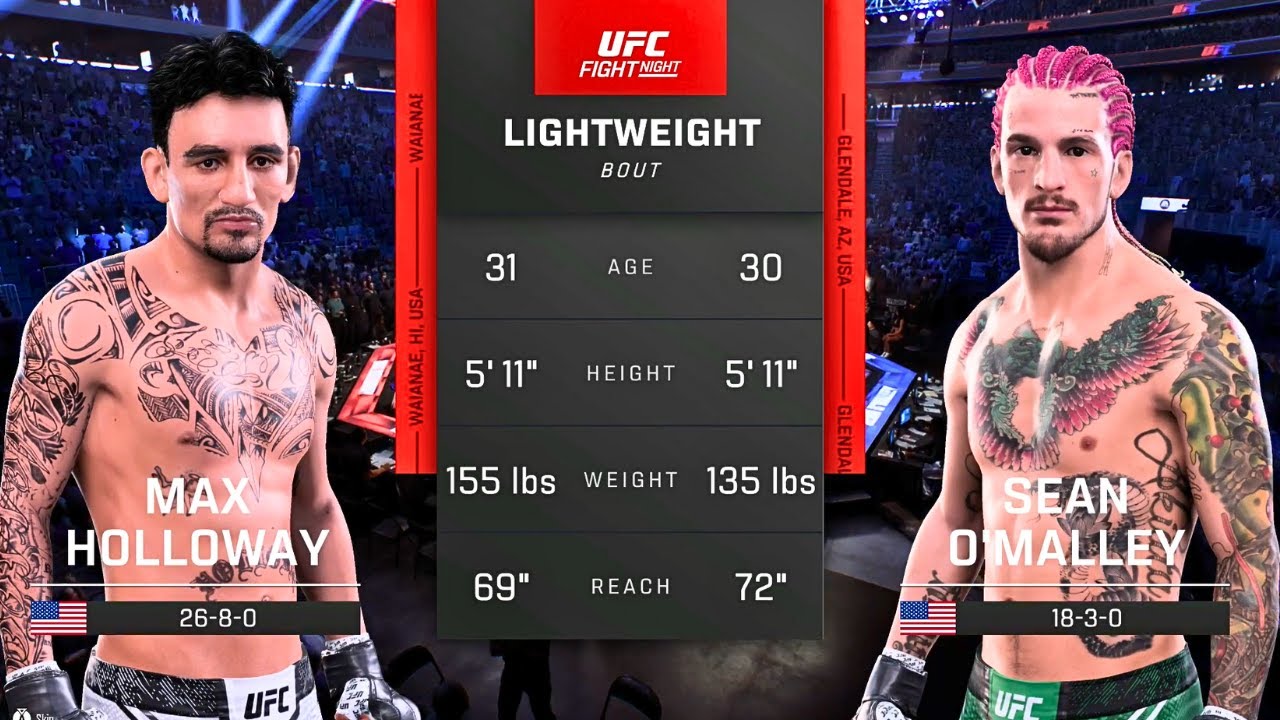 Max Holloway vs Sean O'Malley FULL FIGHT | UFC 5 AI Simulation Gameplay (CPU vs CPU)