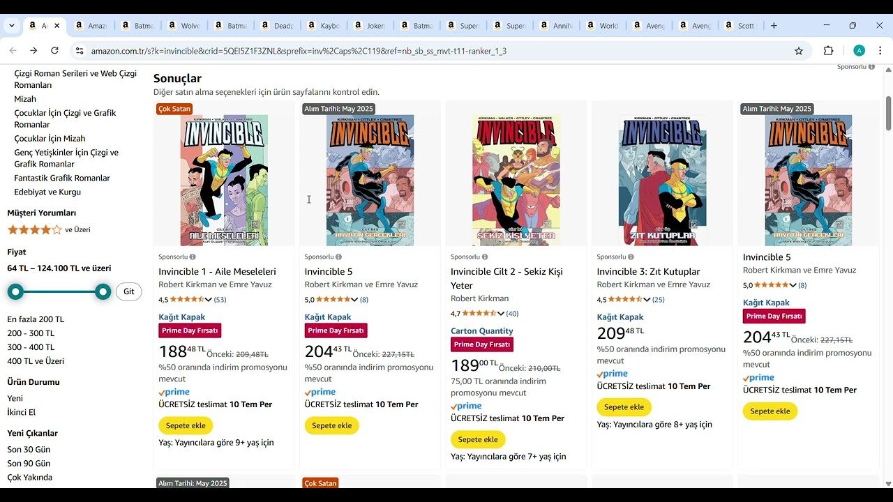 AMAZON İNDİRİMLERİNDEN TÜRKÇE ÇİZGİ ROMAN TAVSİYELERİM
