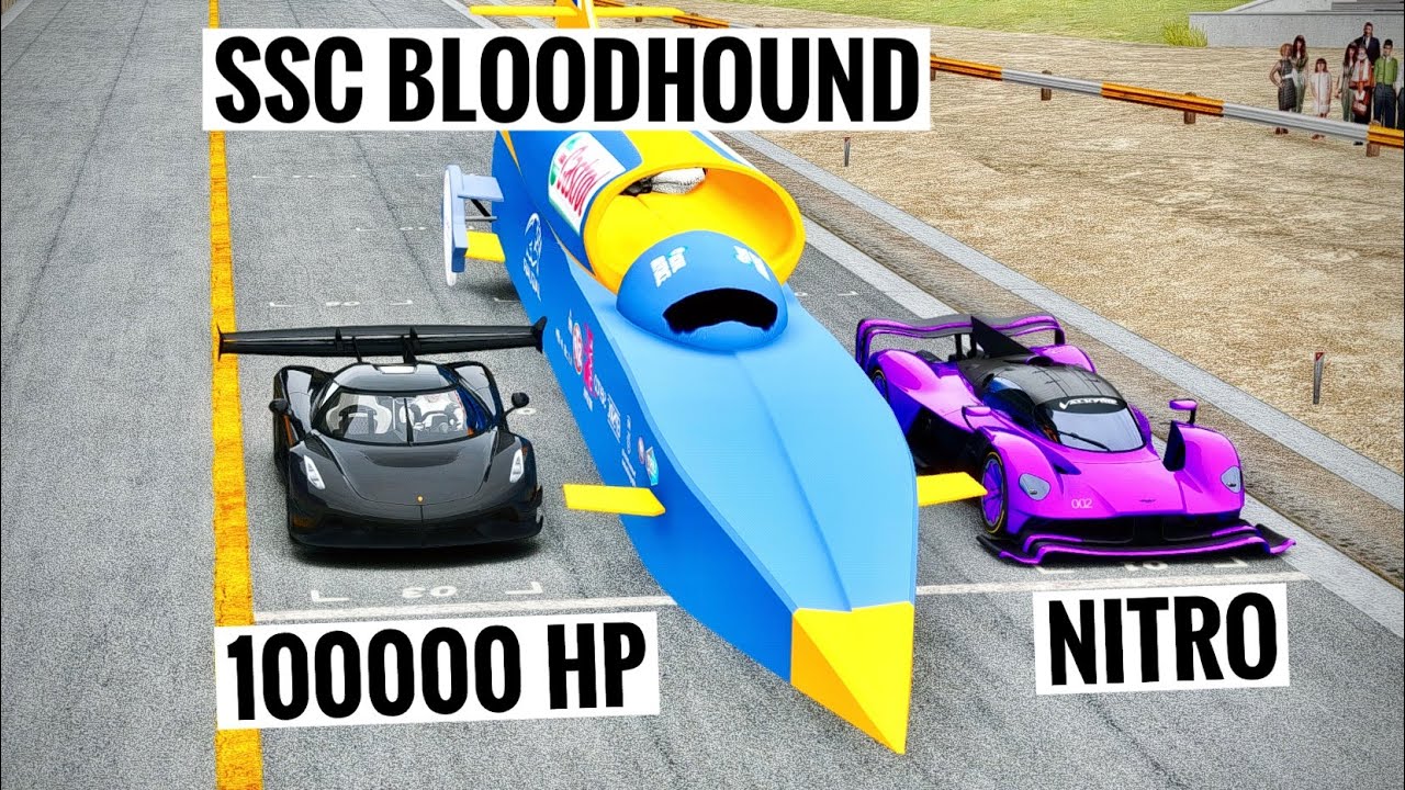 100000 HP Koenigsegg Jesko Black Devil vs SSC Bloodhound vs NITRO Aston Martin AMR - Special Stage X