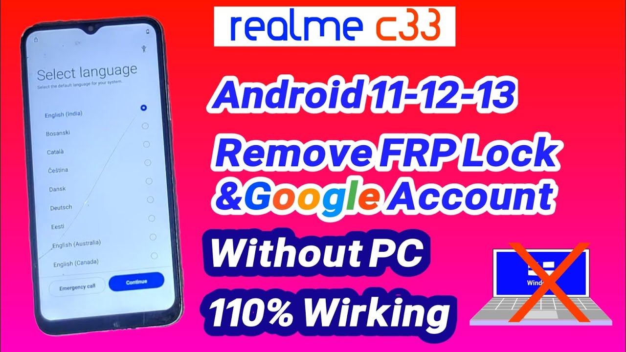 realme C33 FRP Bypass & Google Account Bypass Without PC 100% Working