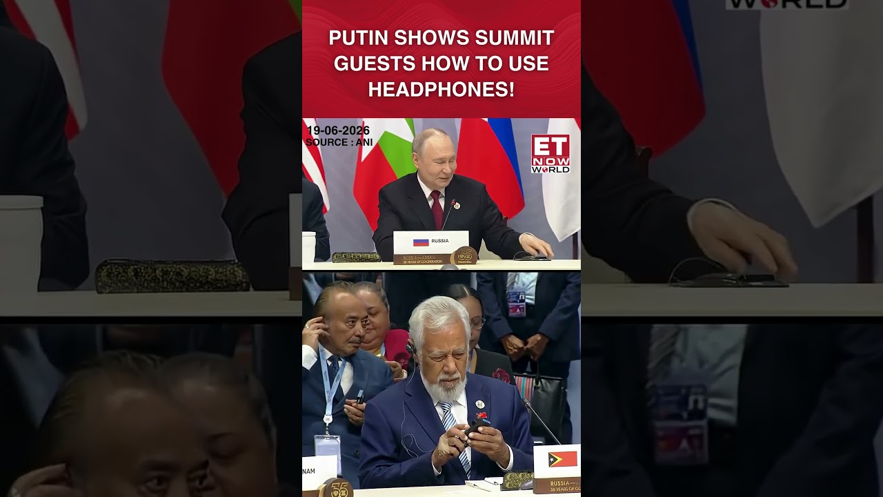 WATCH: Putin Shows Guests How To Use Translation Headsets At Russia-ASEAN Summit #shorts #putin