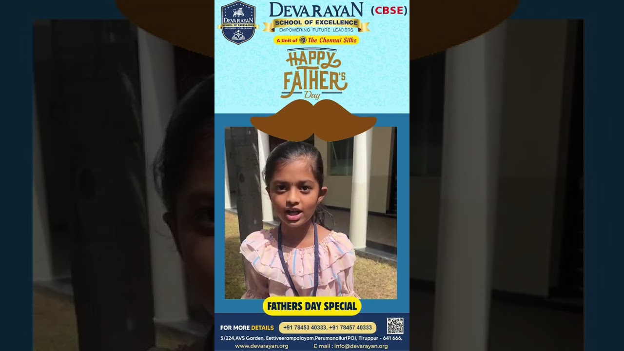 A Father's Love, A Child’s Strength | Father’s Day Wishes from Devarayan School
