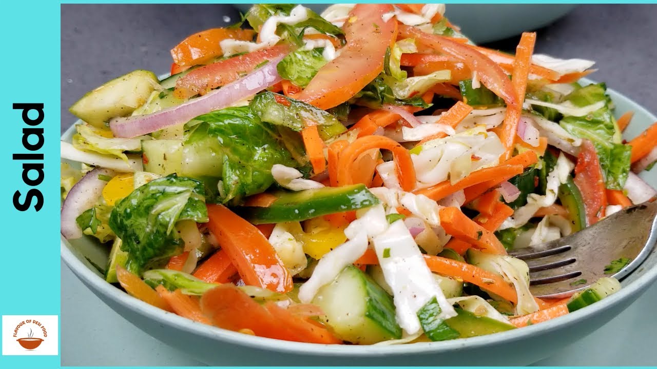 Green Salad | Super healthy and delicious Salad Recipe in Urdu Hindi | Flavour of Desi Food - EP 28