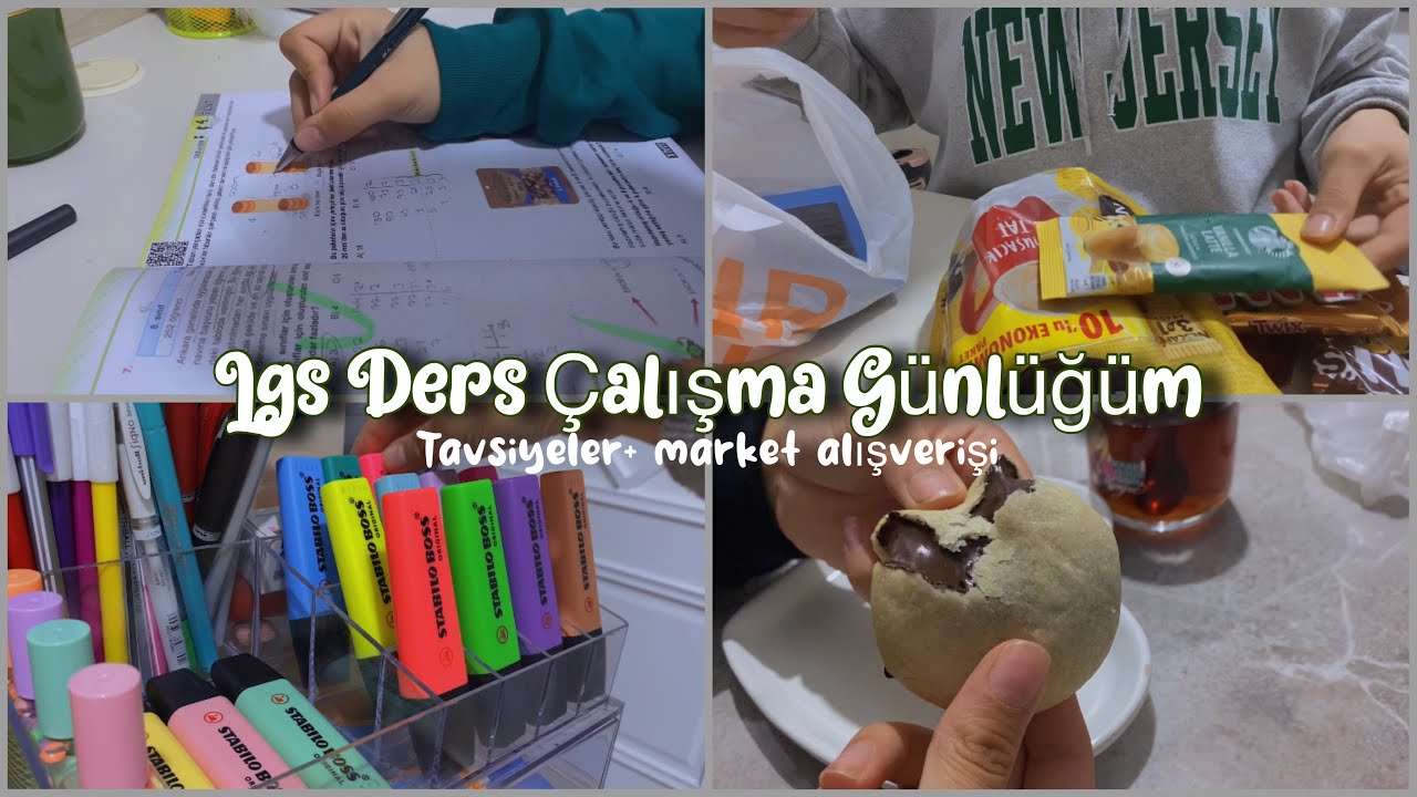 LGS Ders Çalışma Günlüğüm// deneme sınavı için tavsiyeler🎈// market alışverişi// 214 soru 🫶🏻