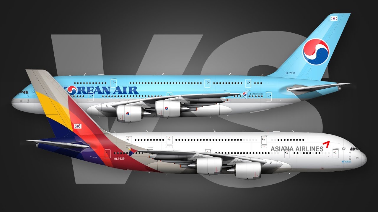 Бизнес-класс Asiana A380 против бизнес-класса Korean Air A380