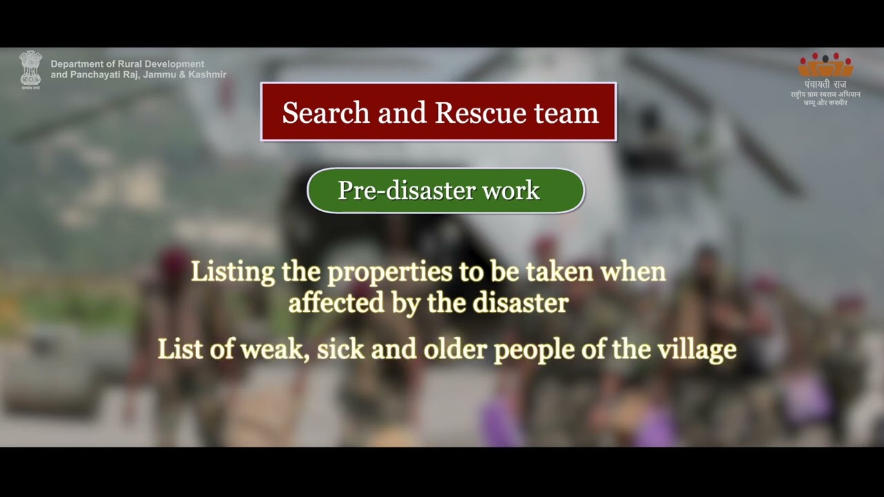 AW-E Disaster Management Committee, Teams| Department of Rural Development and Panchayati Raj, J&K |