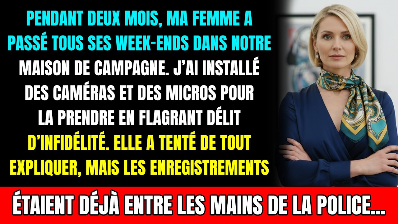 Depuis 2 mois, ma femme partait à la campagne chaque week-end. J'ai mis des caméras pour...