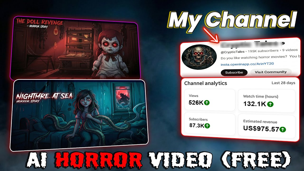 I Created a Khooni Monday Style Horror Video Using Only FREE AI Tools 😱 | horror story kaise banaye