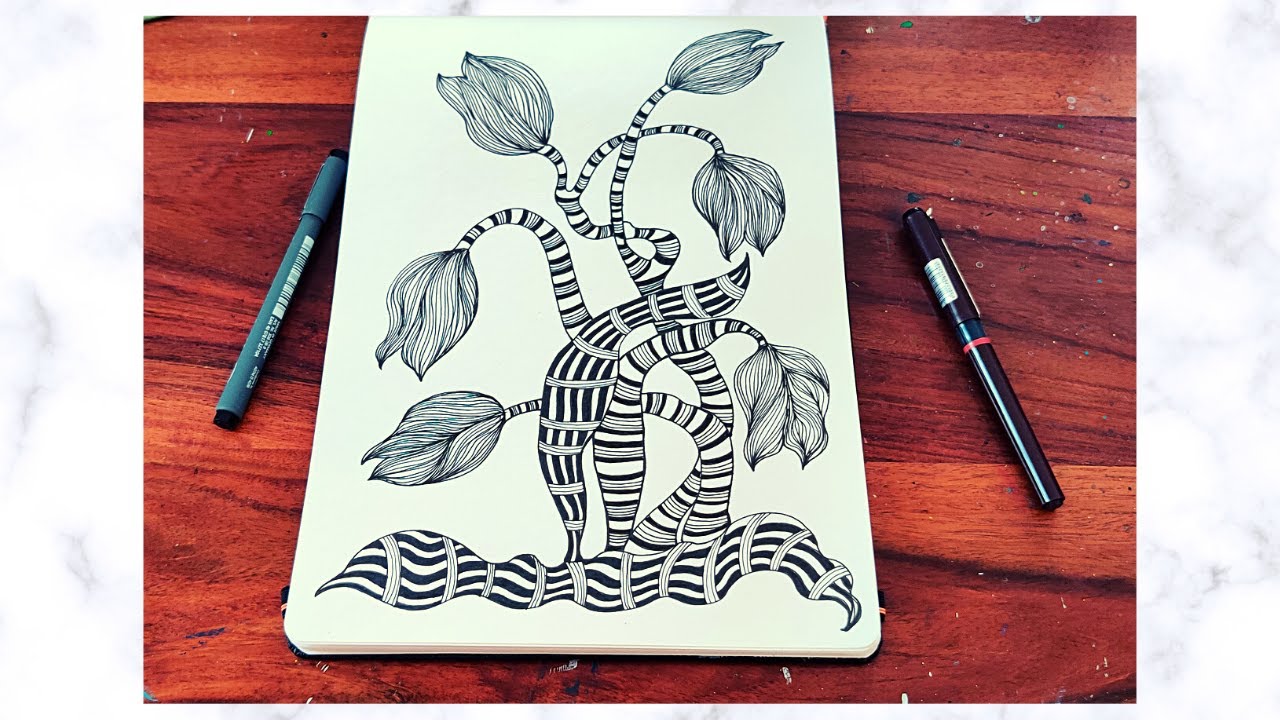 Flower Zentangle Art || Doodle Patterns || Zendoodle