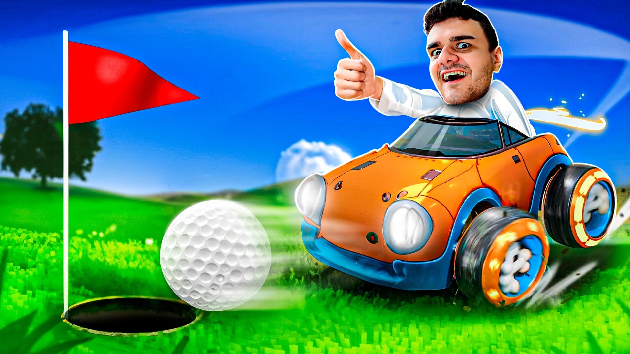 ESSE JOGO É A MISTURA DE ROCKET LEAGUE E GOLFE (e é INSANO) - Turbo Golf Racing