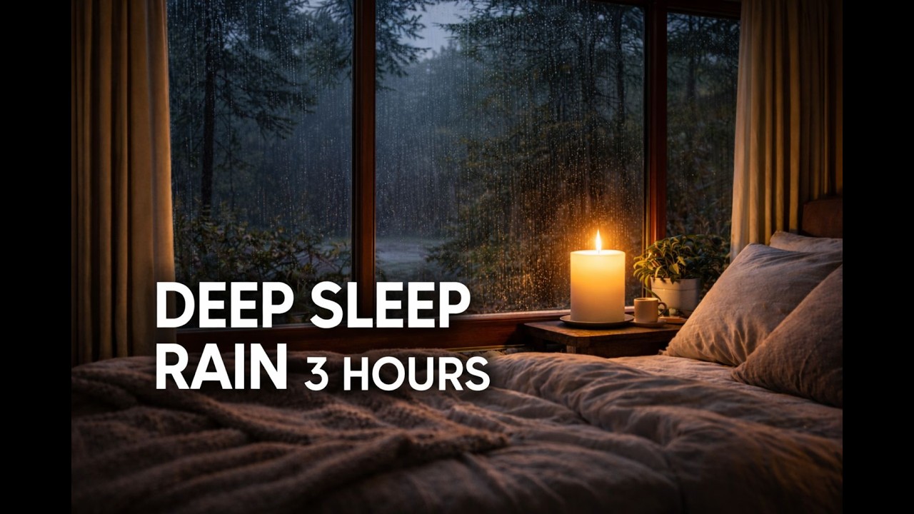 Rain Sounds for Deep Sleep 🌧️ Cozy Bedroom Window at Night | No Thunder | 3 Hours