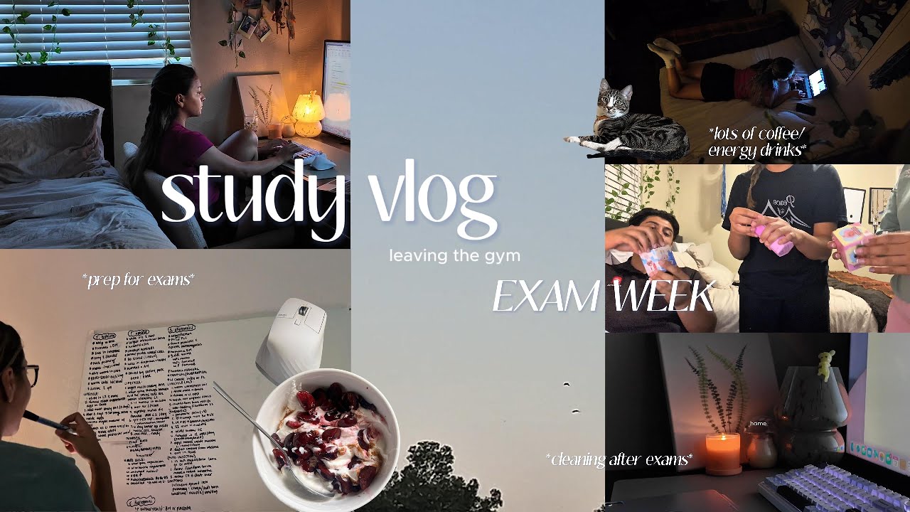 study vlog | before, after, and during final exams: gym, doing my nails, + cleaning