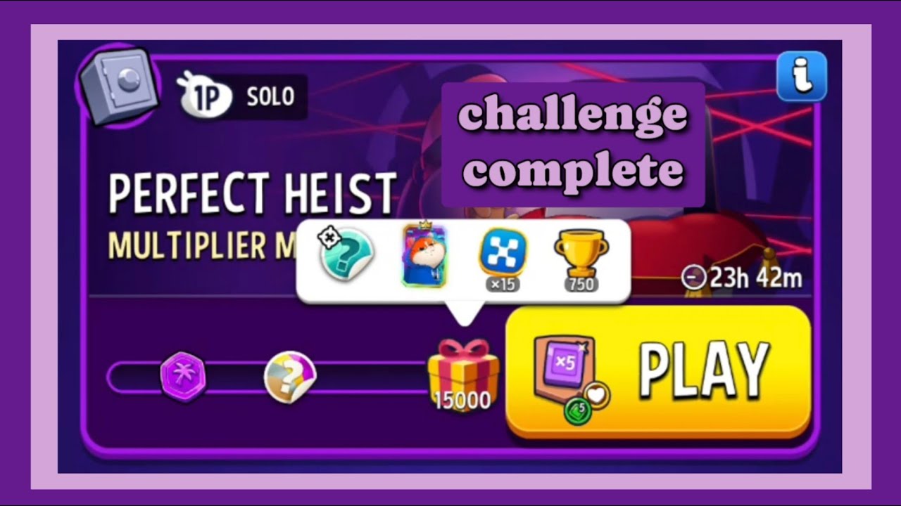 Multiplier madness solo challenge|15000 points|perfect heist|match masters