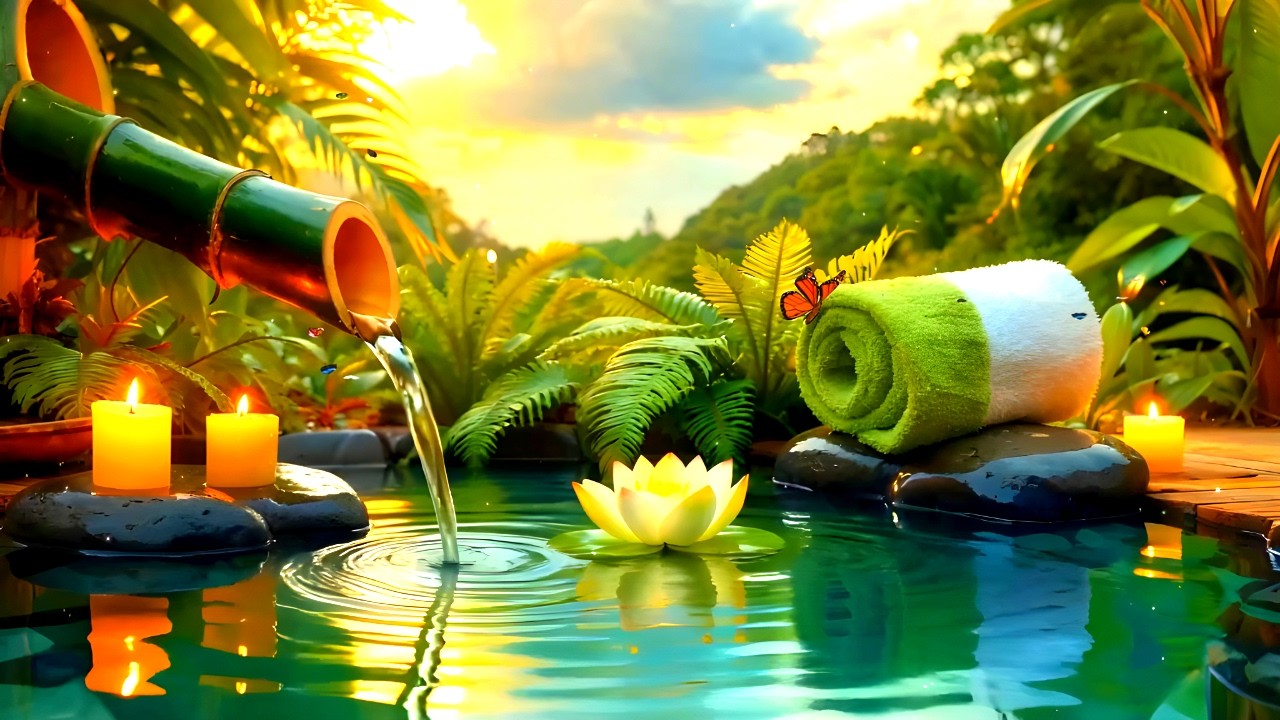 Healing of the Mind 🌿 Mental Relaxation Soft Bamboo Water Sounds for Night Calm