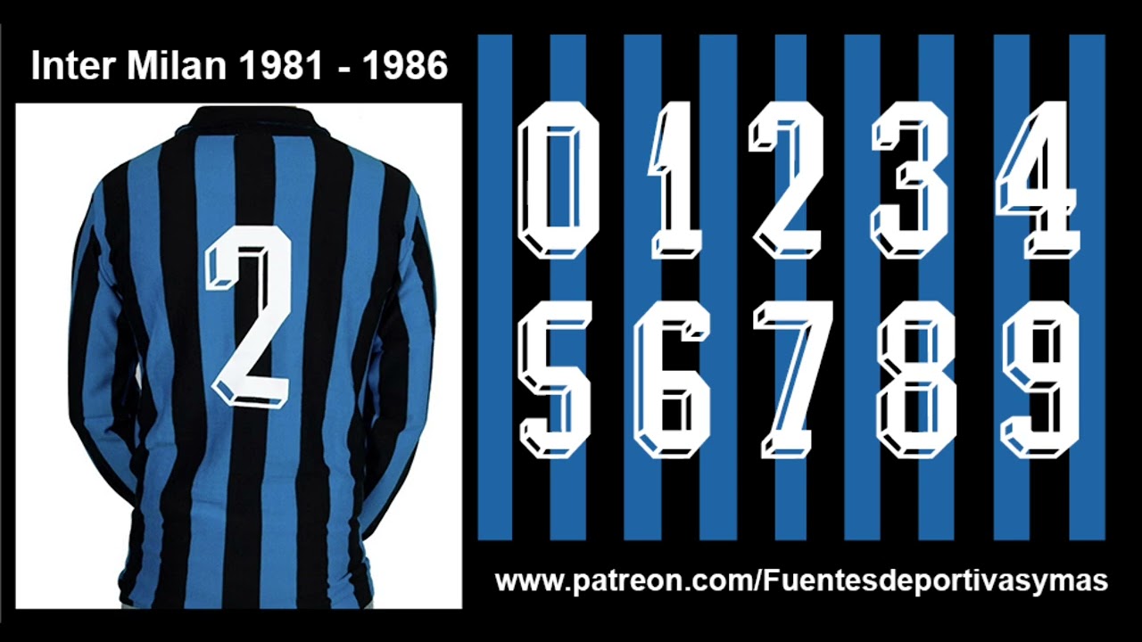 Tipografia Inter Milan 1981- 1986 Inter Milan Font 1981 - 1986 Fonte Inter Milan 1981 - 1986