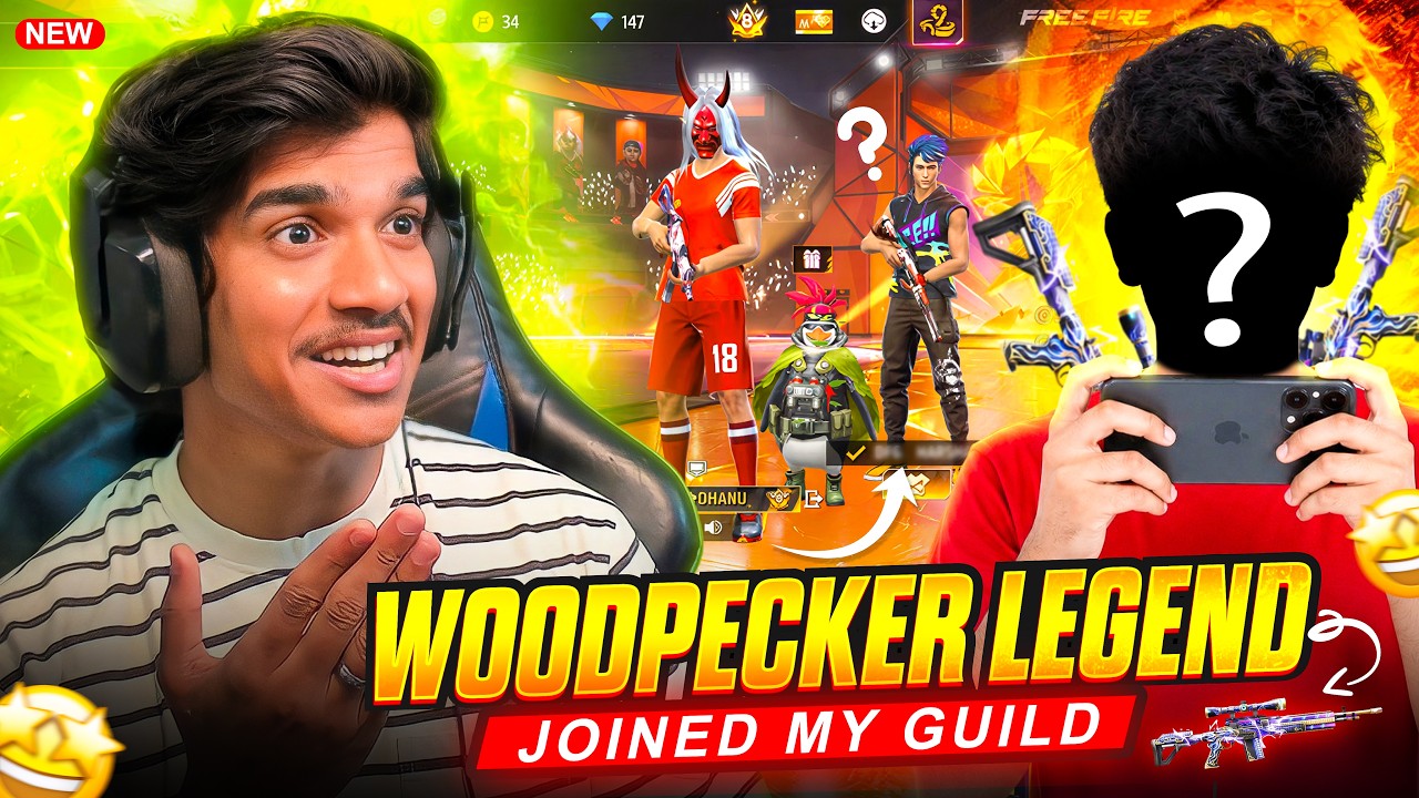 🔥 WOODPECKER LEGEND JOINED MY GUILD 😱 | 1 vs 4 | FREE FIRE TELUGU #dfg #freefire