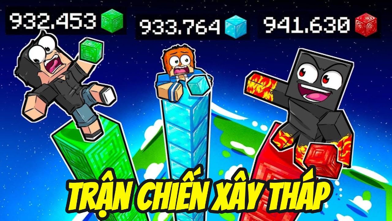 Thử Thách DÀNH CHIẾN THẮNG TRẬN CHIẾN XÂY THÁP Trong Minecraft Siêu Bất Ổn🤣