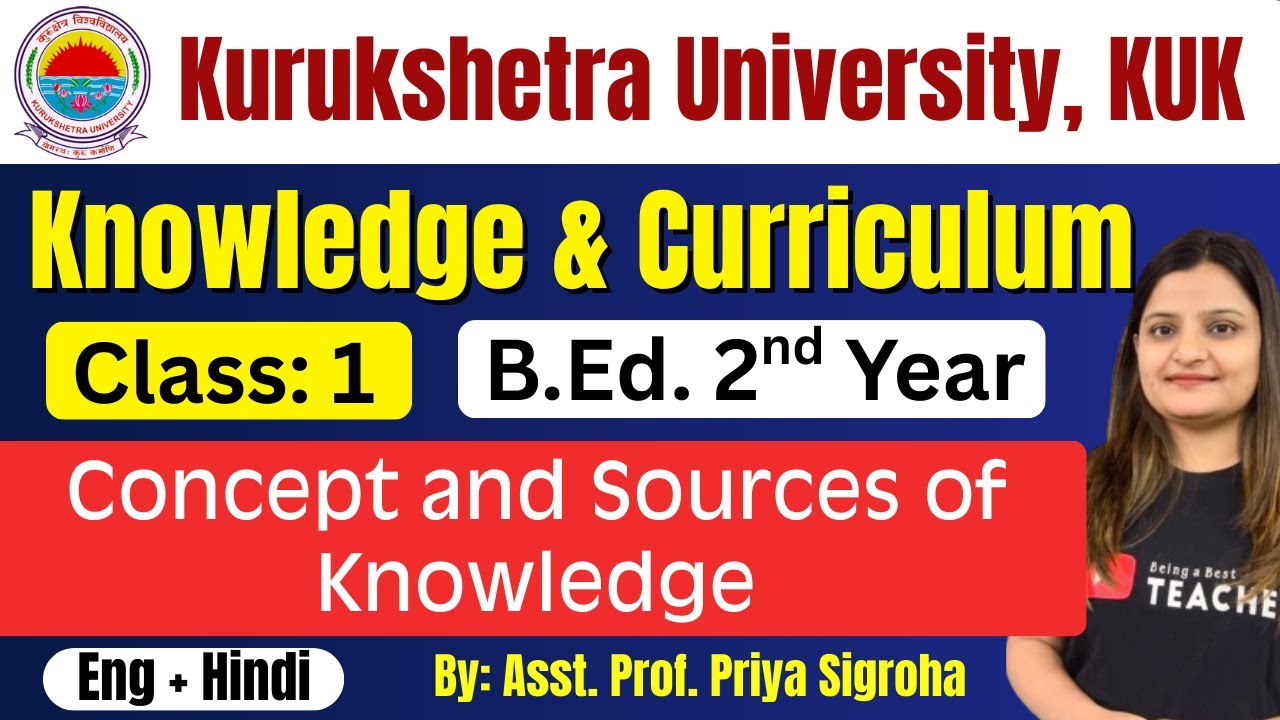 Concept & Sources of Knowledge | KUK Knowledge & Curriculum Class- 1 | B.Ed. 2nd Year |