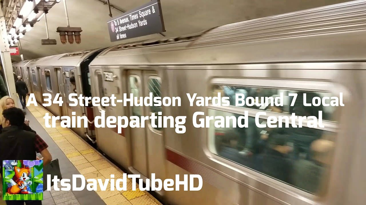 A 34 St-Hudson Yards Bound R188 (7) Train departing Grand Central-42nd Street